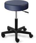 JMU Rolling Stool Heavy Duty 400lb with Wheels, PVC Leather Large Seat,Swivel Rolling Adjustable Height Stool,for Dentists Healthcare (Navy Blue)