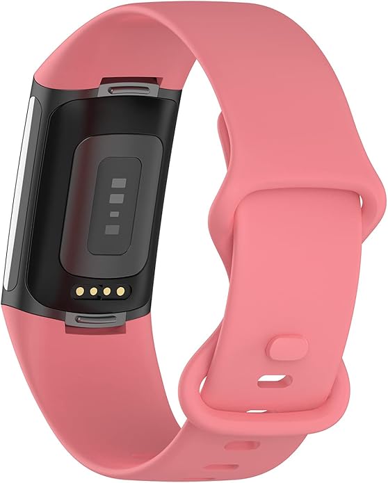 Compatible with Fitbit Charge 6 Bands, Replacement Soft Silicone Watch Straps Soft Wristband for Fibit Charge 5/Charge 6 Fitness Tracker Women&Men (Small)