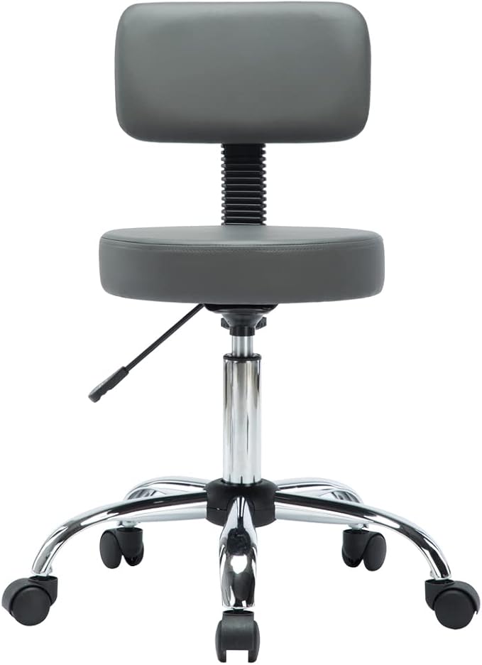 Naomi Home Adjustable Work/Office Stool Gray/Without Foot Rest