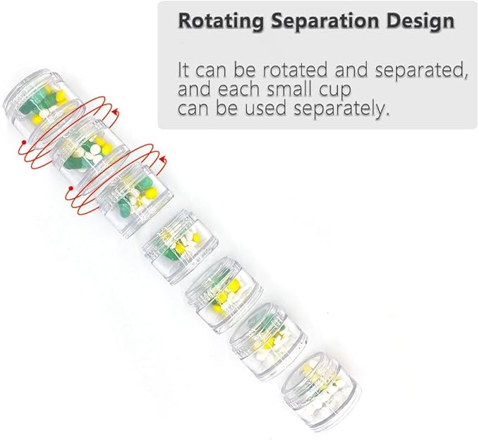 HaiSea Weekly Travel Pill Planner-Monthly Pill Organizer, Daily Month Pill Box-Separate AM/PM Compartments Colors Vary