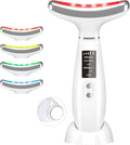 Red Light Therapy for Face and Neck, Portable Face Massager Tool with Vibration, 4 Color LED Facial Light Therapy Device for Skin at Home, Micro-Current Vibration Facial Cold and Hot Service