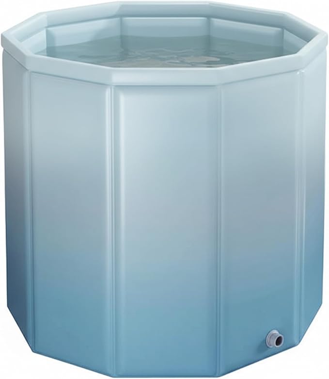 Portable Bathtub for Adults, Collapsible Freestanding Bathtub for Shower, Hot Ice Bath Tubs with Thickened Thermal Foam to Keep Temperature, PVC Outdoor Soaking Tub (Gradient Blue)
