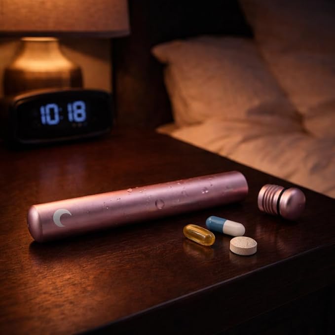 Brando Moon Large Metal Pill Tube Container – Durable Compact Pocket Pill Case 5” – Water-Resistant, Travel-Ready Design for Medications, Vitamins & Small Items – Lightweight Fits in Pocket