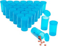 100Pcs Empty Pill Bottles with Caps, 13 Dram Empty Prescription Vial, Waterproof Airtight Joint Pill Bottles with Pop Top Caps, Medicine Container for Pill, Crafts, Candy, Supplements(Blue)