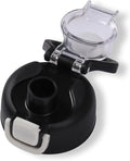 32 oz Glass Water Bottles with 2 Lids-Handle Spout Lid & Straw Lid, Motivational Water Bottle with Time Marker and Silicone Sleeve,Leakproof-Black-1 Pack