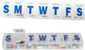EZY DOSE 3XL Jumbo Weekly (7-Day) Pill Organizer, Vitamin and Medicine Box, Easy Open White Translucent - 2 Pack (3XL - 2 Pack)