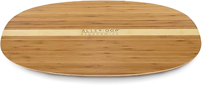 ALLEYOOP WOOD ROCKER BOARD • Unique 360° Omni-directional Rocking Movement • Ergonomically Engineered For Stability At Your Standing Desk, Large, Bamboo