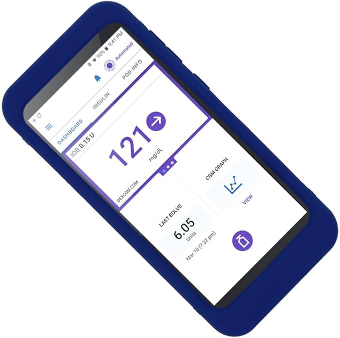 Silicone Case for Omnipod 5 Receiver (Continuous Glucose Monitoring) (Blue)