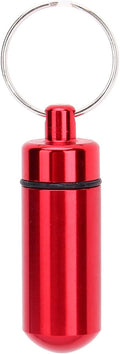 Small Portable Box Keychain, Aluminium Alloy Mini Organizer Case Container for Purse,Waterproof Metal Holder Bottle for Outdoor Camping Travel(Red)