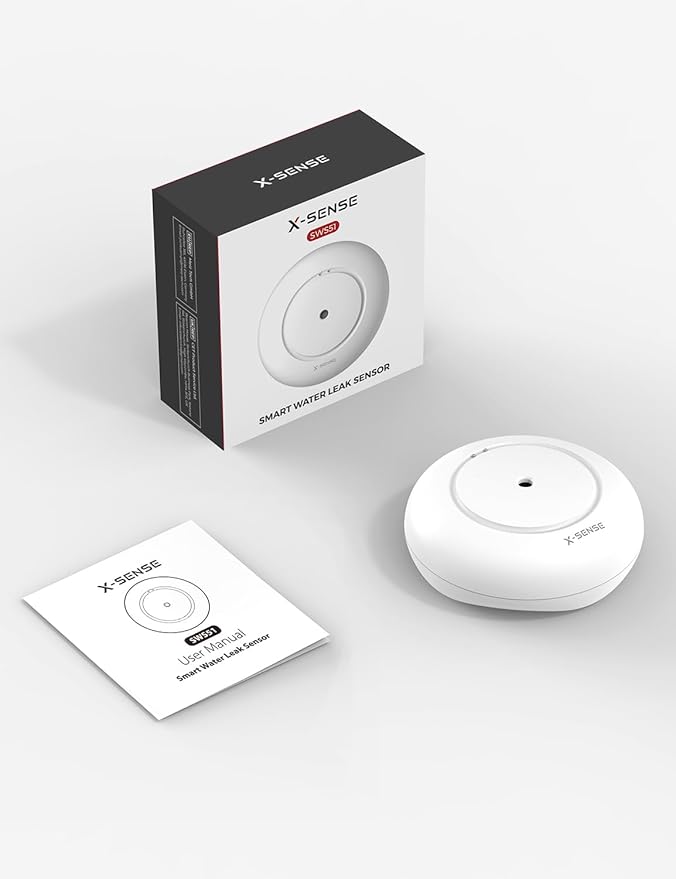 X-Sense Wi-Fi Water Sensor, Accessory for SWS54 Water Sensor Kit, SBS50 Base Station Required, Model SWS51, 1-Pack