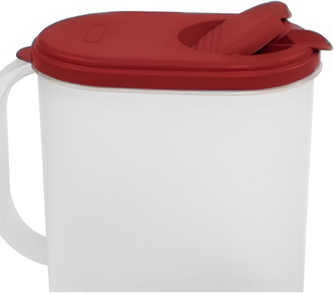 1 Gallon Water Pitcher with Lid & Pivot Top Spout -Slim Design Fits Fridge Door- Tea Pitcher 1 Gallon Plastic Pitcher with Lid 1 Gallon Pitcher with Lid Water Pitchers with Lids Plastic Water Pitcher