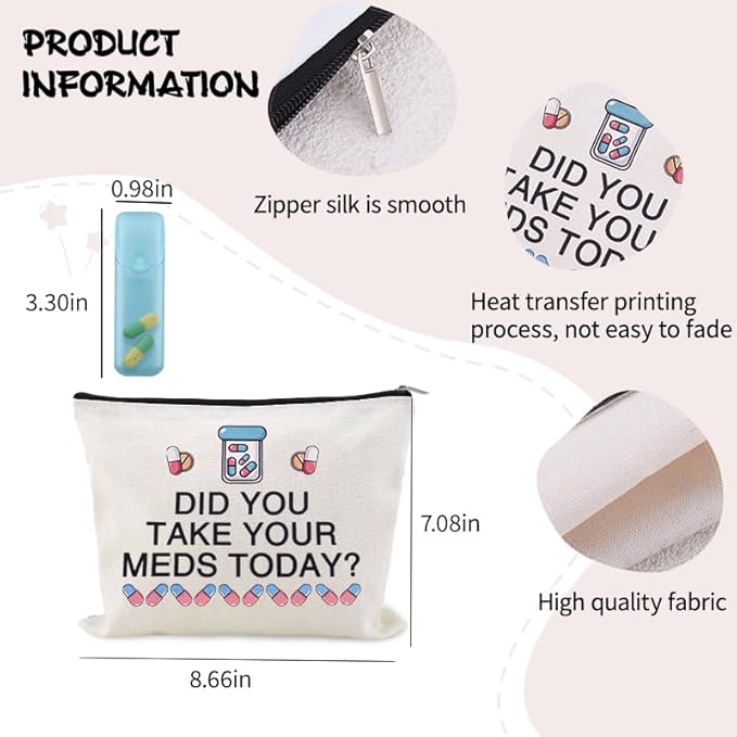 Small Travel Medicine Bag Carrier Cancer Patient Gifts for Women Hospital Gifts for Patients Medication Supplies Bag Pharmacy Technician Gift Bags Medical Doctor Nurse Pharmacist Birthday Present Idea