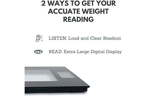 Talking Digital Scale Extra Wide Glass - Accurate Visual & Voice Display Scale for Body Weight - 395 Pounds Max - Wide Width Tamper Glass - Large LCD Display - Tap Auto On & Off