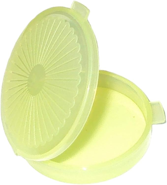 Tupperware Mini Clamshell Pill Keeper Round Pocket Containers Set of 2 Pink and Green