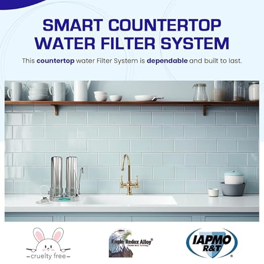 Smart Countertop Water Filter System | Crystal Quest (Double, Stainless Steel)