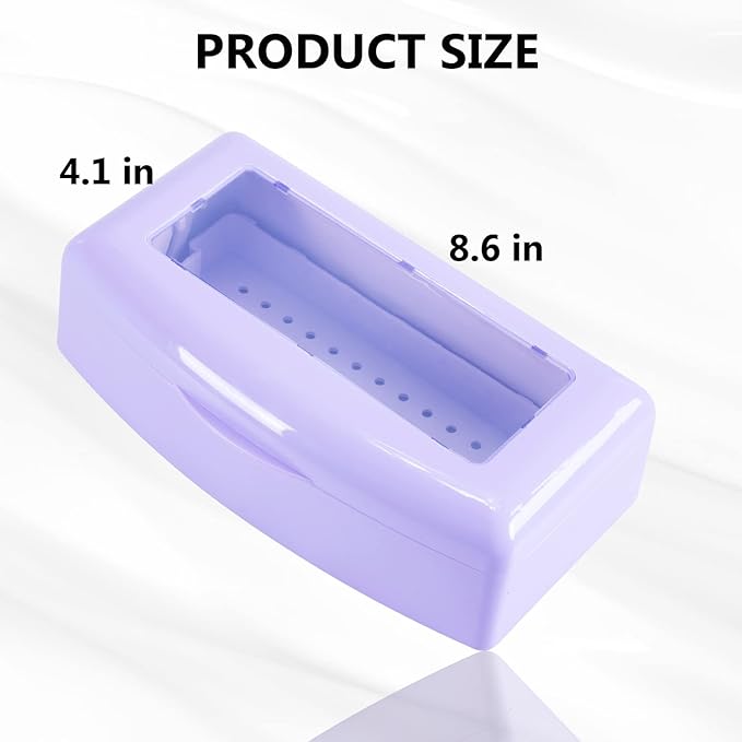 Plastic Sterilizing Tray,sterilization box,nail art tool sterilizer tray, Sterilizer Tray Box Nail Art Salon Sterilizing Too（Purple）