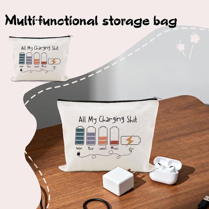 Small Charging Pouch for Travel Cord Storage Organizer Pouch Bags Silicone Reusable Data Cable Ties Earphone Holder Bag Plug Charger Case Bag Camping Charge Pouch Charger Electronic Gift Bags for Cord
