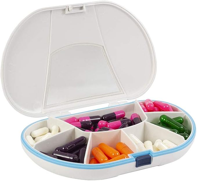 Gasketed 7 Compartment Pill Box Holds Up To 150 Pills Waterproof