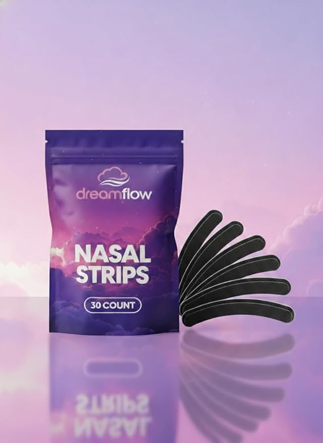 Nasal Strips for Deep Sleep - Lightweight Comfortable Nose Tape with Strong Easy-Grip Adhesive for Painless Removal - Hypoallergenic Latex-Free Nose Strips for Breathing & Snoring Relief