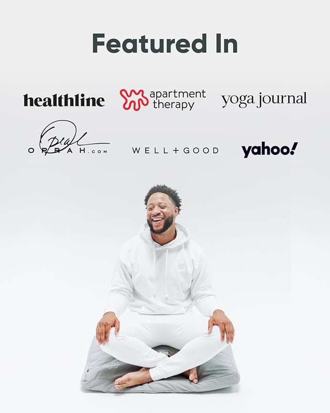 Mindful & Modern Zabuton Meditation Mat - Cotton Filled Yoga and Meditation Pad - Zabuton Meditation Cushion for Kneeling and Sitting Support - Large Rectangular Sitting Floor Pillow for Bench or Zafu