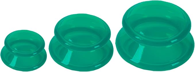 3Pcs Cupping Therapy Set-Professional Silicone Cupping, Suitable for Facial Body Massage/Deep Myofascial Release/Pain Relief/Muscle Relaxation & More (Green,3pcs)
