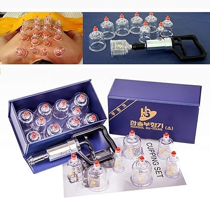 LENITH Professional Cupping Set Cupping Kit Equipment Set with Pumping Handle 10 Cups & English Manual (Made in Korea) Small