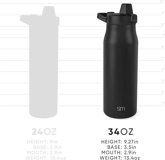 Simple Modern Filtered Water Bottle | Insulated Stainless-Steel Carbon Filter Travel Water Bottles | Reusable for Clean Drinking Water On The Go | 34oz, Winter White