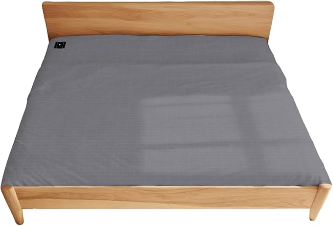 Grounding Sheets Twin XL for Better Sleep - Premium Cotton + Silver Fiber Earth Connect Grounding Flat Sheet for Bed, Stress Relief (Gray,Twin XL, 39x80in)