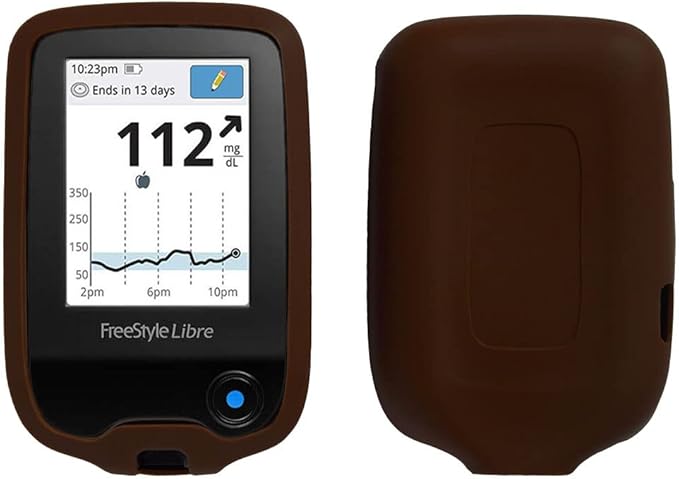 Premium Silicone Case for Freestyle Libre/Freestyle Libre 2 (Continuous Glucose Monitor) (Brown)