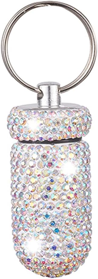 Pill Case, Mini Size Waterproof Aluminum Keychain Pill Holder, 1 Compartment