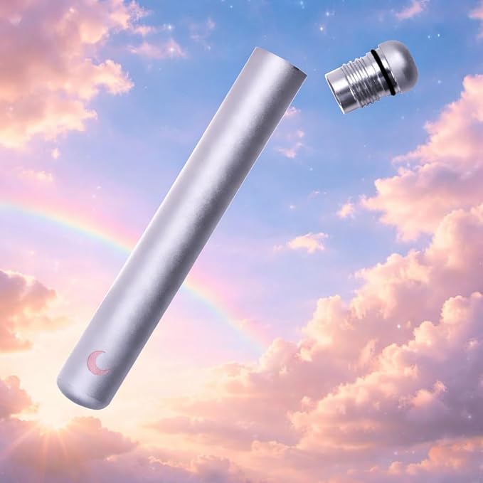 Brando Moon Small Metal Tube Case Container - Airtight Water Proof - Perfect Smell Proof Case to keep Coffee Fresh While Traveling 4.5” (Silver)