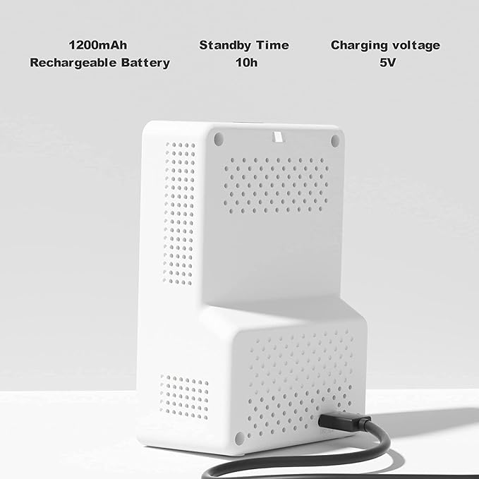 5-in-1 Professional Indoor Air Quality Monitor Indoor Portable CO2 Monitor | Temperature | Formaldehyde Detector | Humidity TVOC | Air Quality Tester - Confined Space Clean Air Monitor (White)