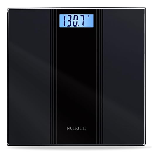 NUTRI FIT Scale for Body Weight Digital Bathroom Scale, Highly Accurate Electronic Weighing Machine for People, LCD Backlit Display, Large Size for Safe Home Use, 400 lbs