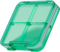 Small Pill Organizer, Waterproof & Portable Pill Case for Daily Travel - Adjustable 4 Compartments Compact Medicine Holder for Vitamins, Pills, Perfect for Purse or Pocket (Green)