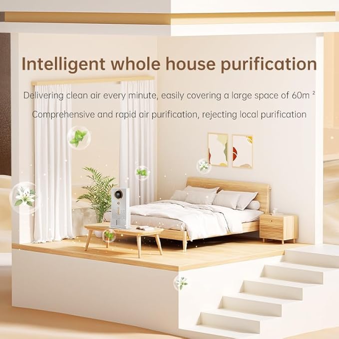 Air Purifier, Small Air Cleaners for Home, Portable Air Purifier, Aroma Machine for Pet Rooms, Toilets, Smoking Areas,White