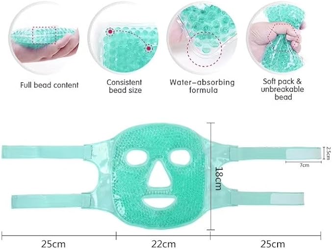 Reusable Hot & Cold Face & Eye Gel Mask – Relaxing Ice Mask with Plush Velvet Fabric, Fragrance-Free Skincare for Home Spa & Beauty Care