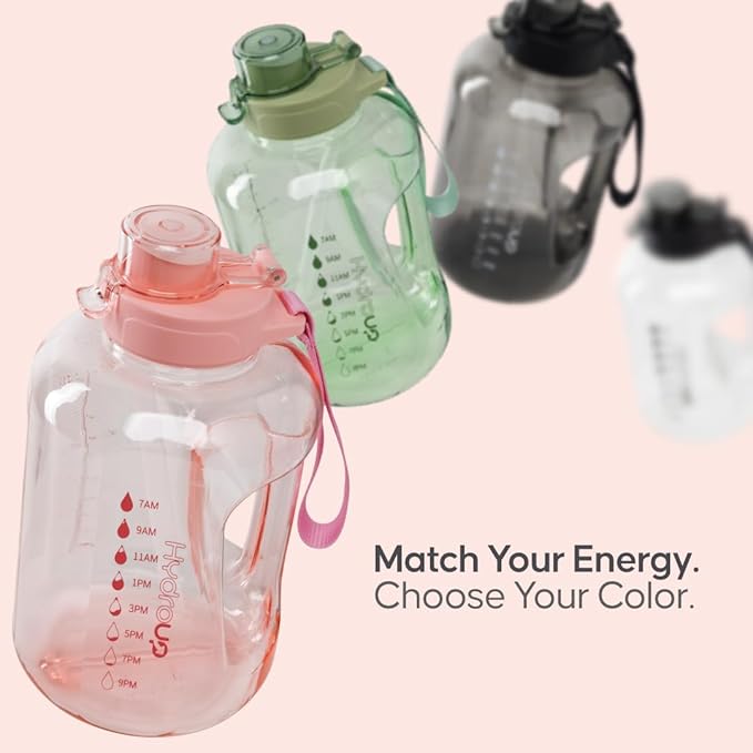 Sport Jug 58oz – Large Clear Plastic Water Jug with 2-in-1 Straw & Chug Lid, Motivational Time Markers, BPA-Free, Leakproof