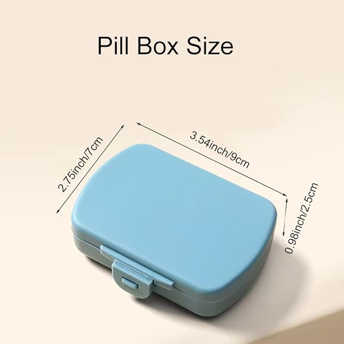 2 Pack Travel Pill Organizer, 6 Compartments Daily Pill Case, Compact Medicine Vitamin Container, Portable Small Pill Box for Purse or Pocket