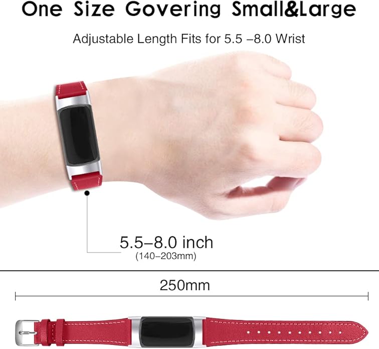 Compatible with Fitbit Charge 5 Leather Bands for Women Men, Feminine Leather Replacement Watch Band Straps Wristbands Bracelet Accessory for Fitbit Charge 5 GPS Tracker
