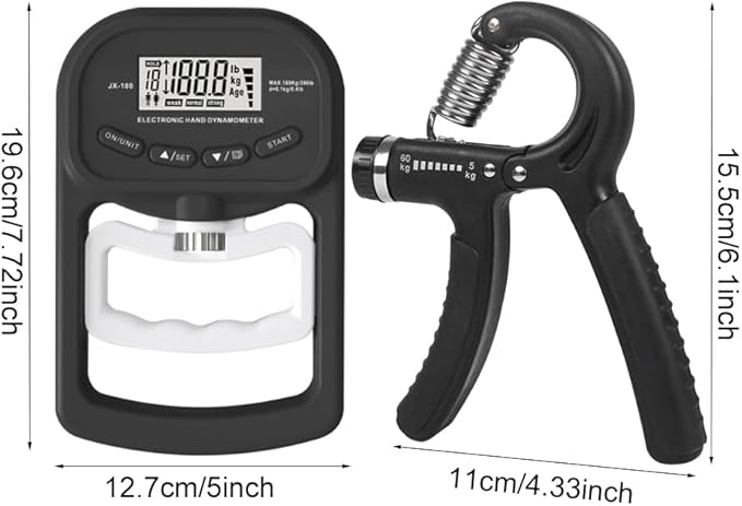Grip Strength Trainer 396lbs/180kg,Digital Grip Strength Tester with LCD Display,Hand Dynamometer Grip Strength Trainer,Electronic Hand Grip Strength Tester,for Home School Use