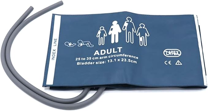Blood Pressure PU Cuff with 50cm Dual Tubes for Adult 25-35 cm, Reusable Replacement NIBP Cuff with Inner Airbag for BP Monitor Machine, No Connector