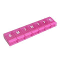 EZY DOSE Weekly (7-Day) Pill Case, Medicine Planner, Daily Vitamin Organizer Box, X-Large Push-Button Compartments, Convenient and Easy to Use, Arthritis Friendly, Transparent Lids, Pink, BPA Free