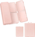 FYY 2 Pcs Daily Pill Organizer, 7 Compartments Portable Pill Case Travel Pill Organizer,[Folding Design] Pill Box for Purse Pocket to Hold Vitamins,Cod Liver Oil,Supplements and Medication-Pink