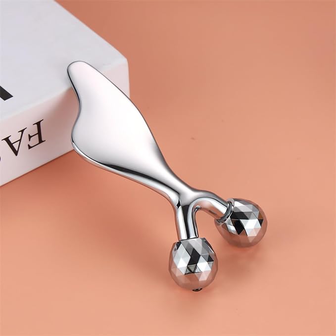 Running man 3D Metal Facial Roller Massager- Improves Complexion & Remove Eye Wrinkles, Face Massage Tool - Skin Tightening & Toning, Gua ShaTool-Tightens & Tones Skin Appearance.