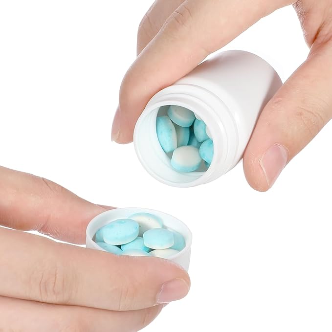 20pcs Medicine Pill Bottle Empty Plastic Capsule Case Reagent Bottle Powder Medicine Pill Container with Screw Cap for Home Travel Outdoor 50ml