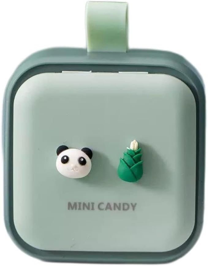 Pill Dispenser, Cute Design, Portable Dispensing Box, Sealed and Moisture-Proof, 2.75 * 3.34 Inches. (Green)