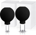 Nuanchu 2 Pieces Facial Cupping Set, Glass Cupping Cups Glass Silicone Cups Vacuum Suction for Face Skin Back Shoulder Muscle(1 Inch and 0.65 Inch Diameter,Black)