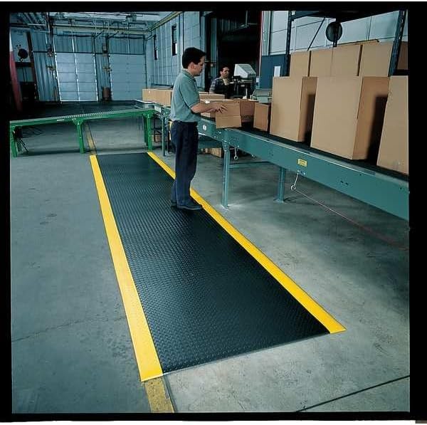 Notrax 417 Bubble Sof-Tred™ with Dyna-Shield® 3' x 12' x 1/2" Anti Fatigue Mat, Slip Resistant Bubble Textured Surface, Ideal for Industrial and Commercial Workplaces, Black, 417S0312BL