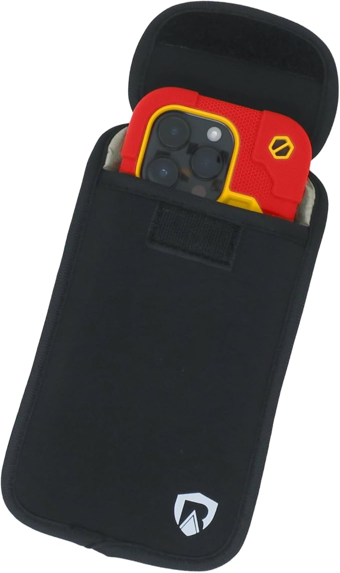 RadiArmor EMF Blocking Cell Phone Sleeve - EMF Blocking Pouch - Updated XL Version for Larger Smartphones (Black, Extra Large)