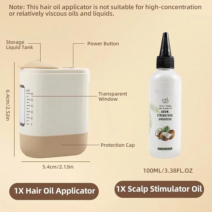 Scalp Massager and Hair Applicator, Scalp Applicator Brush for Hairs Growth & Care, Electric Massage Comb, Suitable for Home, Travel